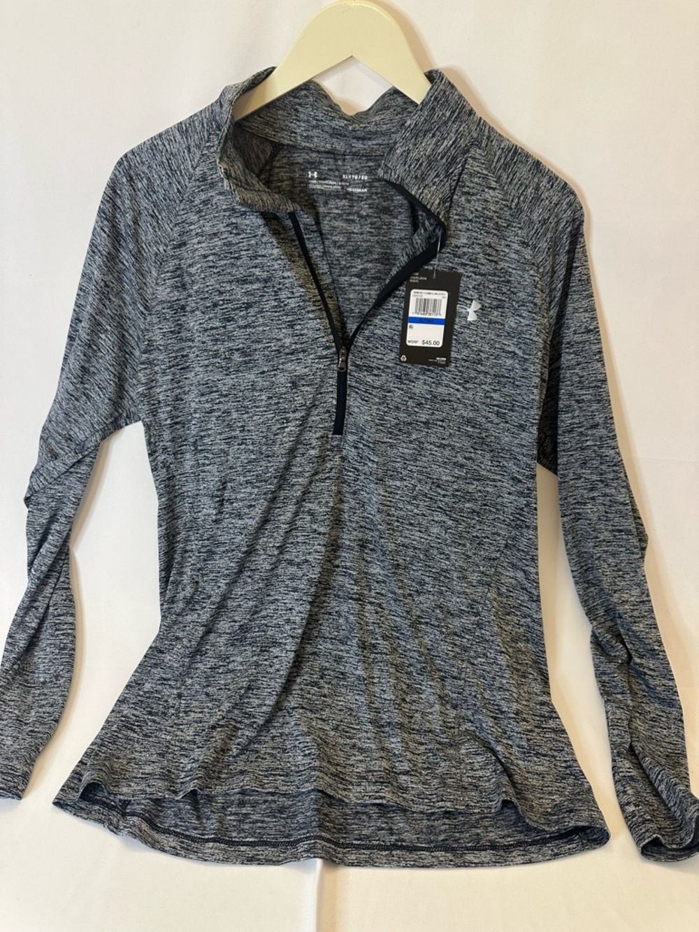 Under Armour Women's Grey Heather Quarter-Zip Performance Top